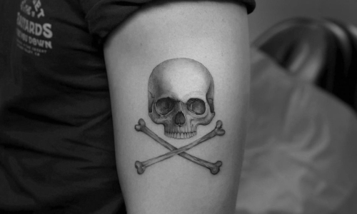 Realistic Skull and Cross Bones