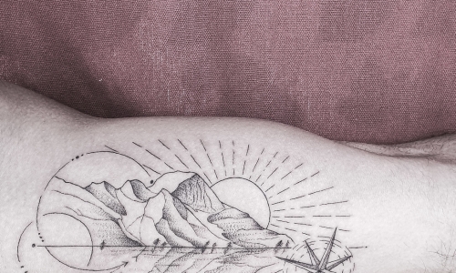 Geometric Mountain Scene