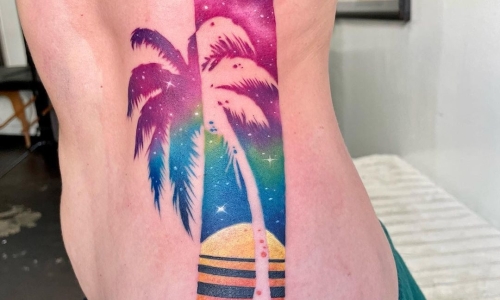 Abstract Watercolor Palm Tree