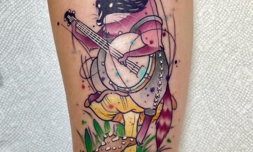 Racoon with a Banjo