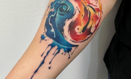 Watercolor Ying Yang