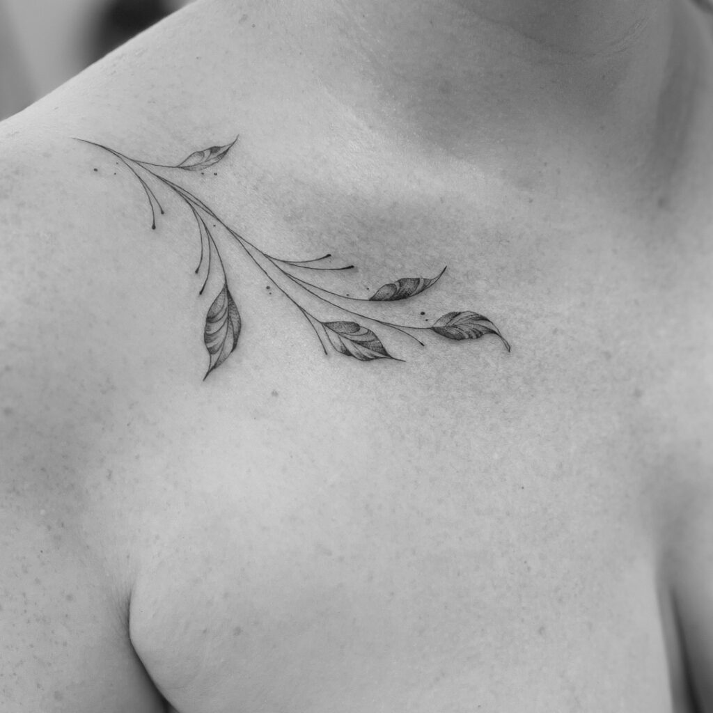 The Honorable Society_west hollywood_fine line tattoo_leaves tattoo