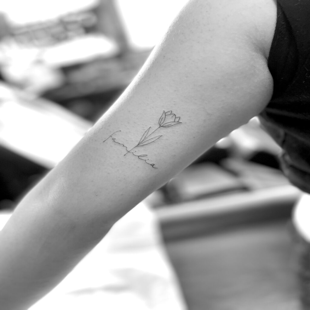 The Honorable Society_west hollywood_minimalist tattoo_flower and words
