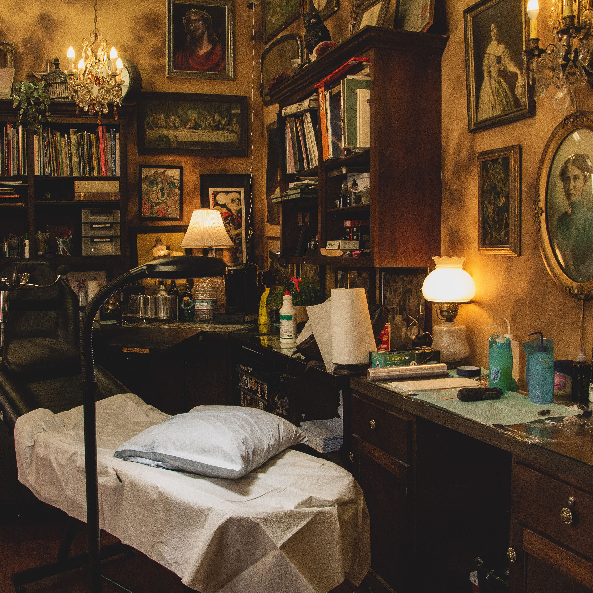 inside a tattoo shop