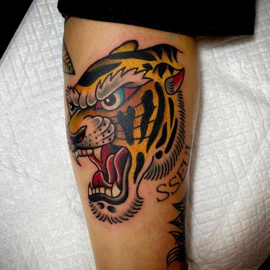 american traditional tiger tattoo meaning
