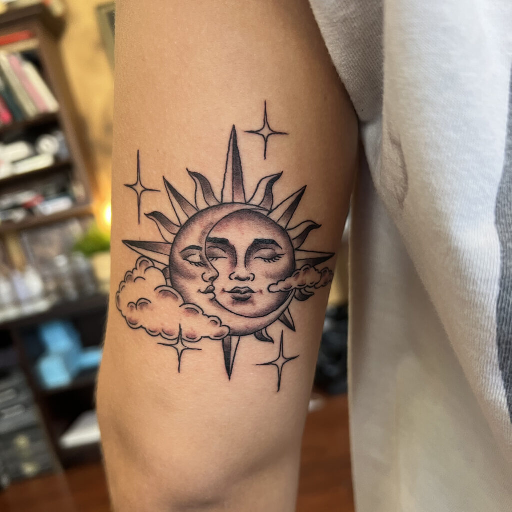 la tattoo shop, sun and moon tattoo, when can you get a new tattoo touched up